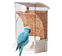 Alimentador de pájaros, dispensador de alimentos Parrot, Cockatiel Feeding Station with Transparent and Refillable Design for Parakeets, Cockatiels, or Other Small Pet Birds, 1 Piece