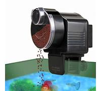 Alimentador de Peces Compacto, Dispensador Automático de Alimento para Peces de Acuario, Copos y Gránulos Secos y Sueltos, Temporizador Digital, Adecuado para Acuario o Peces