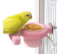 Alimentador de periquitos, para pájaros con percha en la jaula de pájaros,Alimentador para Canarios: adecuado para Conuren, periquitos, canarios, cacatúas y agapornistas