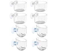 Alimentador de Pescado de 8 Piezas, alimentador de camarones acrílicos Transparentes con Taza de succión, instalación fácil de acuarios, alimentador de acuarios, evite Que los Alimentos floten para e