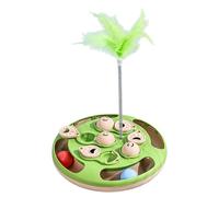 Alimentador de rompecabezas estimulado 2 en 1 para gatos, dispensador de alimentos interactivo de inteligencia, antideslizante, juguetes educativos de comida lenta para gatos y perros (verde con