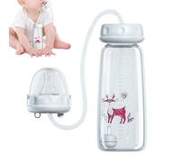 Alimentador De Silicona - 240ml Biberón Manos Libres Antifugas | Con Tetina Y Pajita Cuello Ancho Para Padres Interior Exterior Hogar Cocina Dormitorio
