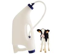 Alimentador de terneros 4L, alimentador de tubo de pantorrilla, botella que no se sortea con manguera flexible y botellas de cabra portátiles de tubo de metal para alimentar cabras bebé, con ventil