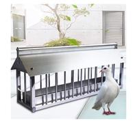 Alimentador extraíble de acero inoxidable para pollo, paloma, pato, ganso, pavo, cubierta de lluvia incluida, herramienta de alimentación fácil de limpiar a prueba de óxido