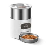 Alimentador inteligente de acero inoxidable para mascotas, fuente de alimentación dual, cantidad temporizada, tazón doble, compatible con perros y gatos, suministros para mascotas (tipo WiFi, 4.5L-A)