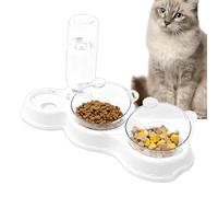 Alimentador para animales domésticos - Inclinado 15 grados antideslizante - Dispensador de agua con protección para bigote - Apto para todas las tallas y razas - Uso diario en casa viajes prolongados