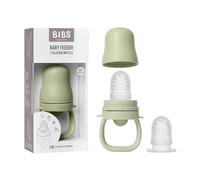 Alimentador para bebés BIBS con 2 tetinas de silicona, compatible con bandeja para congelador, fácil agarre, sin BPA, a partir de los 4 meses - Sage