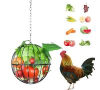 Alimentador para gallinas colgante, dispensador de altura ajustable de metal - comedero colgante de gallinero, para granja gallinero, jaula al aire libre, pato codorniz cabra caballo ciervo