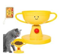 Alimentador para mascotas - Cuenco de 8,66 pulgadas | Plato de cerámica ABS - Estación de alimentación elevada y ajustable para gatos y perros, 5 alturas, inclinación de 15 ° a 60 °, forma de tro