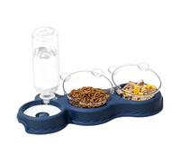 Alimentador para mascotas | Dispensador inclinado a 15° antideslizante - Cuencos dobles elevados para gatos domésticos, aptos para todas las tallas y razas - Uso diario en casa viajes prolongados