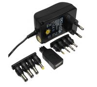 Alimentador universal salida 3-12vdc 1,5amp 18w 8 conectores + usb