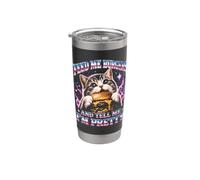 Aliméntame hamburguesas y dime que soy un gato bonito Vaso térmico de acero inoxidable de doble pared