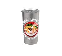 Aliméntame Ramen y dime que soy hermoso fideos japoneses Vaso térmico de acero inoxidable de doble pared
