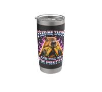 Aliméntame Tacos Y Dime Que Soy Bastante Capibara Vaso térmico de acero inoxidable de doble pared