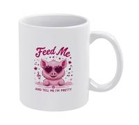 Aliméntame Y Dime Que Soy Bonita Taza Cerámica Taza De Café Con Asa Tazas 330Ml Para Té Cacao Capuchino