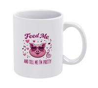 Aliméntame Y Dime Que Soy Bonita Taza De Café Cerámica Taza Porcelana Tazas 330Ml Para Leche Hogar Té