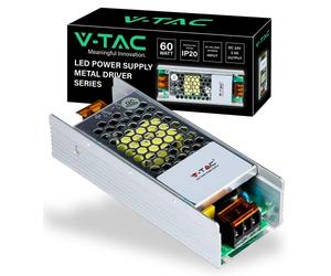 Alimentatore Slim 60W 24V 2.5A IP20 Per Strisce LED E Telecamere VTAC 3261
