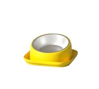 Alimento antideslizante de 15 pendientes para cuello de tazón, gatito, cachorro, grados, antivuelco, para gatos, mascotas, perros, comedero, protección contra hormigas (amarillo)