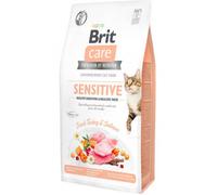 Alimento Brit Care para gatos sensibles, sin cereales, digestión saludable y sabor delicado | Pavo y salmón | 400 g