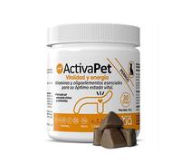 Petia Vet Health - Activapet -Alimento complementario con 7 minerales Esenciales y vitaminas para aportar vitalidad energía a Perros - 1 Bote de 30 apetitosos Chews con Sabor a Pato