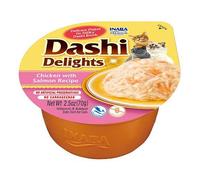 Alimento complementario para gatos Inaba DASHI - pollo y salmón 70 g