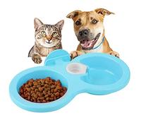 Alimento Doble Comedero de Agua para Mascotas Tazón para Mascotas Colgante Tazón de Fuente Perro Gato Conejo Pájaro Plato del Fregadero con Tapa de Botella Diseño de Cierre para jaulas(Azul)