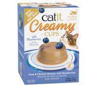 Alimento en mousse de pollo y atún con arándanos para gatos - Catit Creamy Cups - Cantidad: 4 x 25 g
