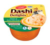 Alimento húmedo de pollo y copos de bonito para gatos - Dashi Delights - Churu - Cantidad: 70 g