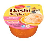Alimento húmedo de pollo y salmón para gatos - Dashi Delights - Churu - Cantidad: 70 g