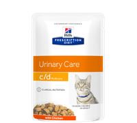 Hill's Prescription Diet Feline c/d con pollo (bolsita)-Pack 12 x Bolsa de 85 gr