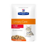 Alimento húmedo para gatos Hills Prescription Diet con pollo para el estrés urinario | Húmedo (bolsa) | Caja con 12 sobres de 85 g