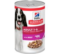 Alimento húmedo para perros Hills Science Plan Dog Adult con carne de res | Húmedo (lata) | 12 x 370 g