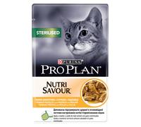 Alimento Húmido para Gatos Pro Plan Cat Sterilised NutriSavour with Chicken | Wet (Saqueta) | 26 x 85 g