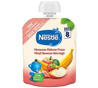 Alimento infantil con puré de manzana, plátano y fresa Nestlé Naturnes bolsa 90 g