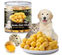 Alimento liofilizado Saludable y Sabroso para Mascotas Yema de Huevo de codorniz para Gatos y Perros (S, Batata)