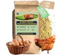 Alimento para gallinas con vitaminas, proteínas, minerales y aceites Esenciales. Sin antibióticos y sin ingeniería genética. (5000g)