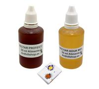 ▷Alimento para Hormigas, Néctar Proteico y Néctar Agua Miel + Comedero Alto Contenido en Proteínas, 2 Botellas de 50 ml, para Hormigueros