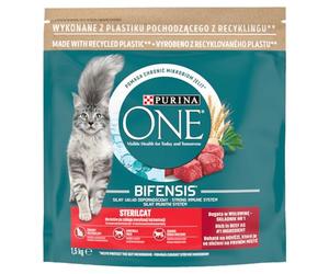 Alimento seco esterilizado para gatos con carne de res y trigo PURINA ONE STERILCAT Beef Wheat 1,5 kg