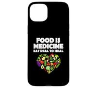 Alimentos Medicina Comer Real Para Sanar Vegetariano Carcasa para iPhone 15 Plus