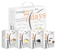 Alimentos proteicos Line@diet en una caja completa para 7 días: opción DULCE = 28 preparados proteicos (bolsas de proteínas) sin carbohidratos ni azúcar.