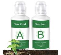 Alimentos vegetales: 2 piezas de solución nutritiva hidropónica para sistemas de jardín interior | Suplemento de crecimiento para verduras, frutas, flores, césped, cultivo acuático, jardinería sin