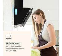 Alina 90 Smart Campana extractora 90 cm 600 m³/h luz LED ambiental frontal de vidrio Klarstein