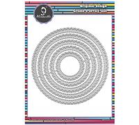 Alinacutle 5 marcos redondos de anidación de bordes festoneados, marcos clásicos de anidación, troqueles de papel para manualidades, plantilla de perforación de metal para tarjetas de bricolaje