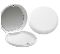 Alineador delgado y redondo, retenedor, bandeja blanqueadora, funda con espejo, color negro o blanco (blanco)