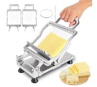 ALINGET Cortadora De Queso Comercial Con Alambre1 Cm Y 2 Cm Cortador De Queso Máquina De Tabla De Cortar De Mantequilla Cortadora De Queso Comercial De Aleación De Aluminio Con Alambre De Acero Inox