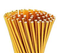 ALINK 100 pajitas de papel biodegradables, 100 pajitas doradas para fiestas, cumpleaños, bodas, baby showers y fiestas de Navidad