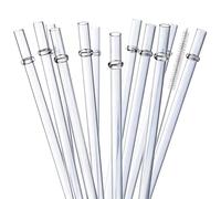 ALINK Pajitas de plástico transparente reutilizables de 13 pulgadas, pajitas de repuesto para vasos Stanley, 1 galón, botellas de agua de 64/40/32 onzas, juego de 10 con cepillo