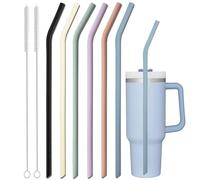 ALINK Pajitas de repuesto de silicona extra largas de 14 pulgadas para vaso Stanley de 40 onzas, pajitas flexibles reutilizables para jarra de 1 galón, botellas de agua de 64 onzas y 32 onzas, vaso