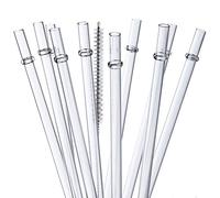 ALINK - Pajitas transparentes de plástico rígido Tritan de 26,7 cm, pajitas de repuesto largas reutilizables para tarros Stanley, YETI, Starbucks, Mason Jar de 473,6 g, 590 ml, 850,5 g, con 10