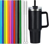 ALINK Paquete de 12 pajitas de repuesto de color para vaso Stanley de 1,134.0 g y 887 ml, pajitas de plástico reutilizables de 30.5 cm de largo para accesorios de taza Stanley, jarra de medio galón,